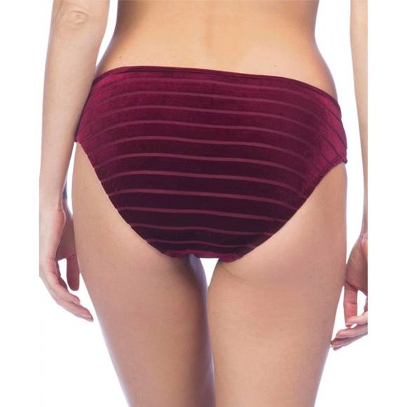 NEW KENNETH COLE stripe hipster bikini bottom in kkc burgundy velvet - Picture 2 of 2